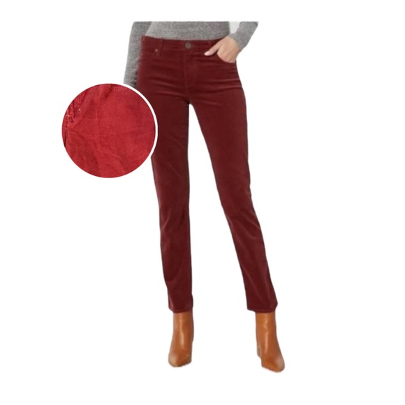 Gap real straight corduroy pants size 29 8 red orange flame pockets zip fly fall - Picture 11 of 11